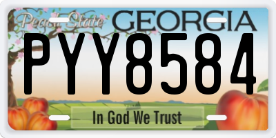 GA license plate PYY8584