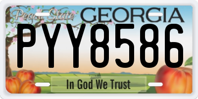GA license plate PYY8586