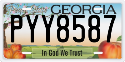GA license plate PYY8587