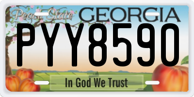 GA license plate PYY8590