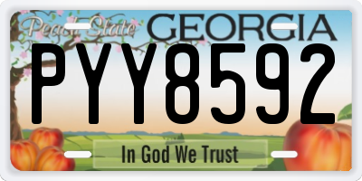 GA license plate PYY8592