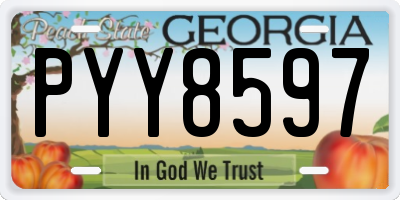 GA license plate PYY8597