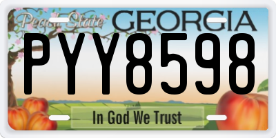 GA license plate PYY8598
