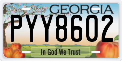 GA license plate PYY8602