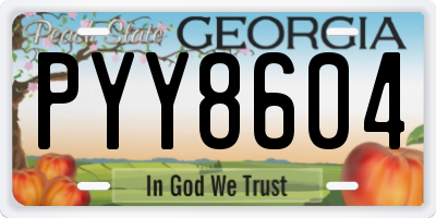 GA license plate PYY8604