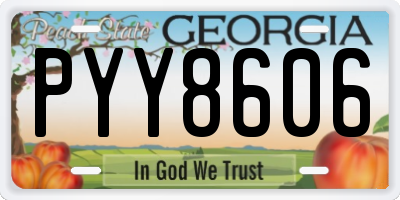 GA license plate PYY8606