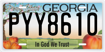 GA license plate PYY8610