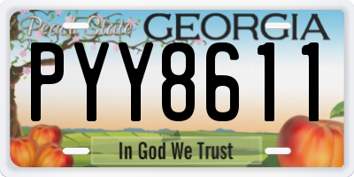 GA license plate PYY8611