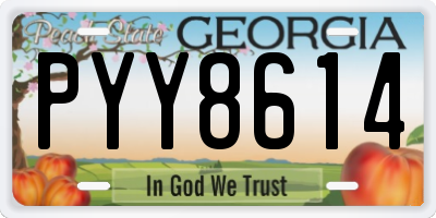 GA license plate PYY8614