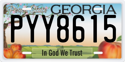 GA license plate PYY8615