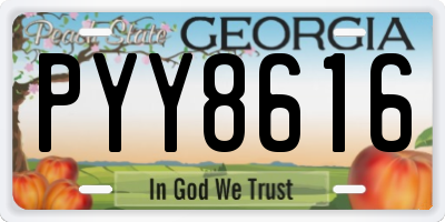 GA license plate PYY8616