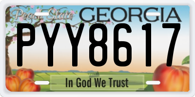 GA license plate PYY8617