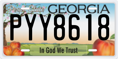 GA license plate PYY8618