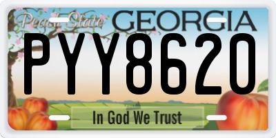 GA license plate PYY8620