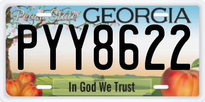 GA license plate PYY8622