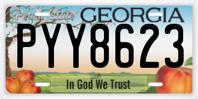 GA license plate PYY8623