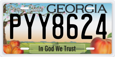 GA license plate PYY8624