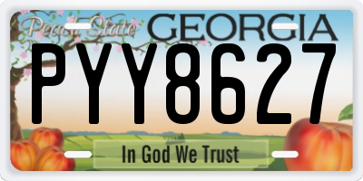 GA license plate PYY8627