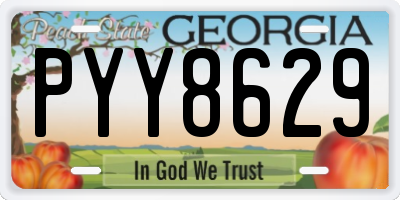 GA license plate PYY8629