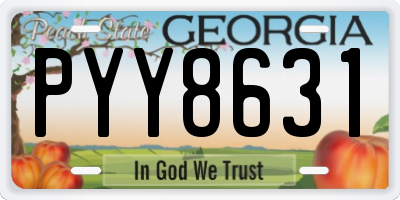 GA license plate PYY8631