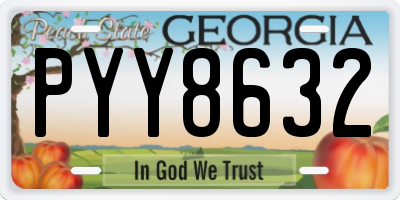 GA license plate PYY8632
