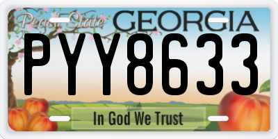 GA license plate PYY8633