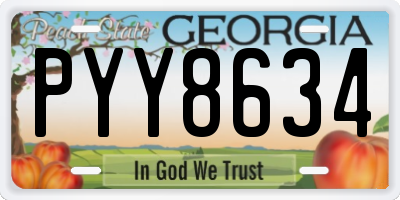 GA license plate PYY8634