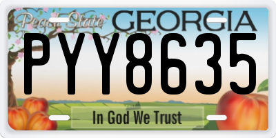 GA license plate PYY8635