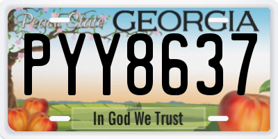 GA license plate PYY8637