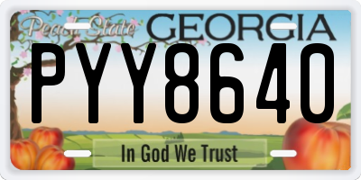 GA license plate PYY8640