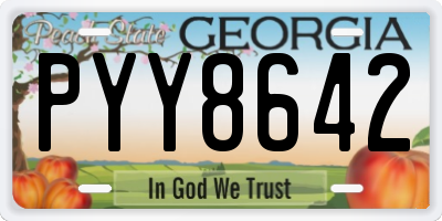 GA license plate PYY8642