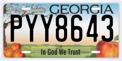 GA license plate PYY8643