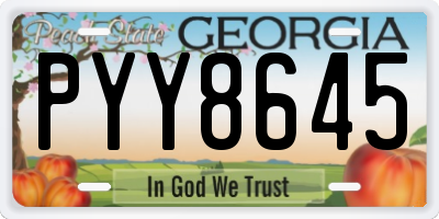 GA license plate PYY8645