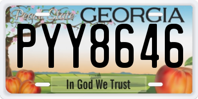 GA license plate PYY8646