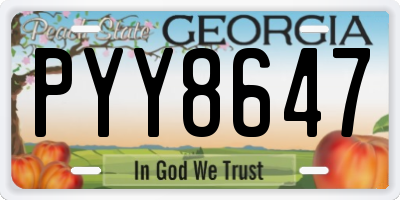 GA license plate PYY8647