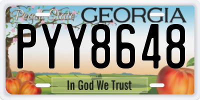 GA license plate PYY8648