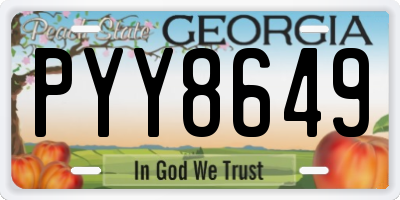 GA license plate PYY8649