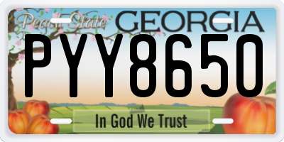 GA license plate PYY8650