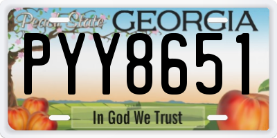 GA license plate PYY8651