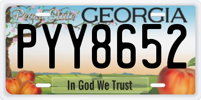 GA license plate PYY8652