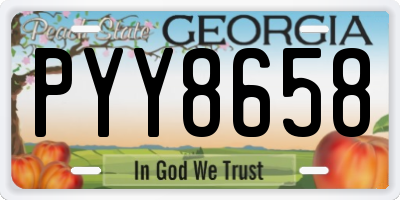 GA license plate PYY8658