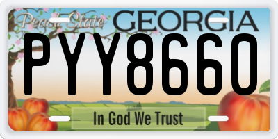 GA license plate PYY8660