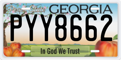 GA license plate PYY8662