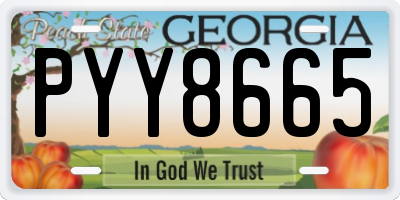GA license plate PYY8665