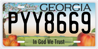GA license plate PYY8669