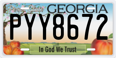 GA license plate PYY8672