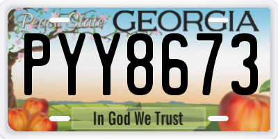 GA license plate PYY8673