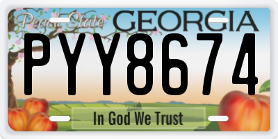 GA license plate PYY8674