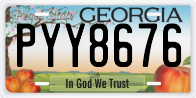 GA license plate PYY8676