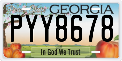GA license plate PYY8678